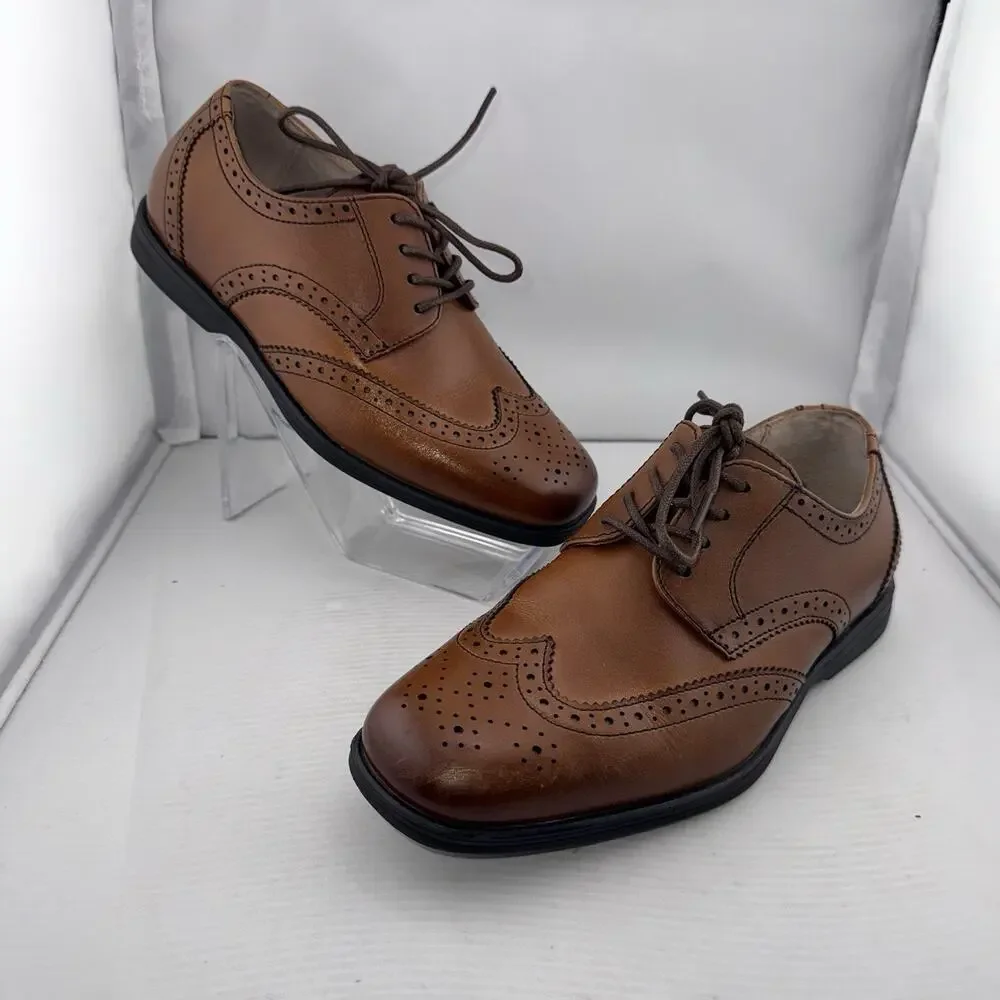 Florsheim Reveal Wingtip Jr Boys' Toddler-Youth Oxford 2M Cognac‎ Brown Tan